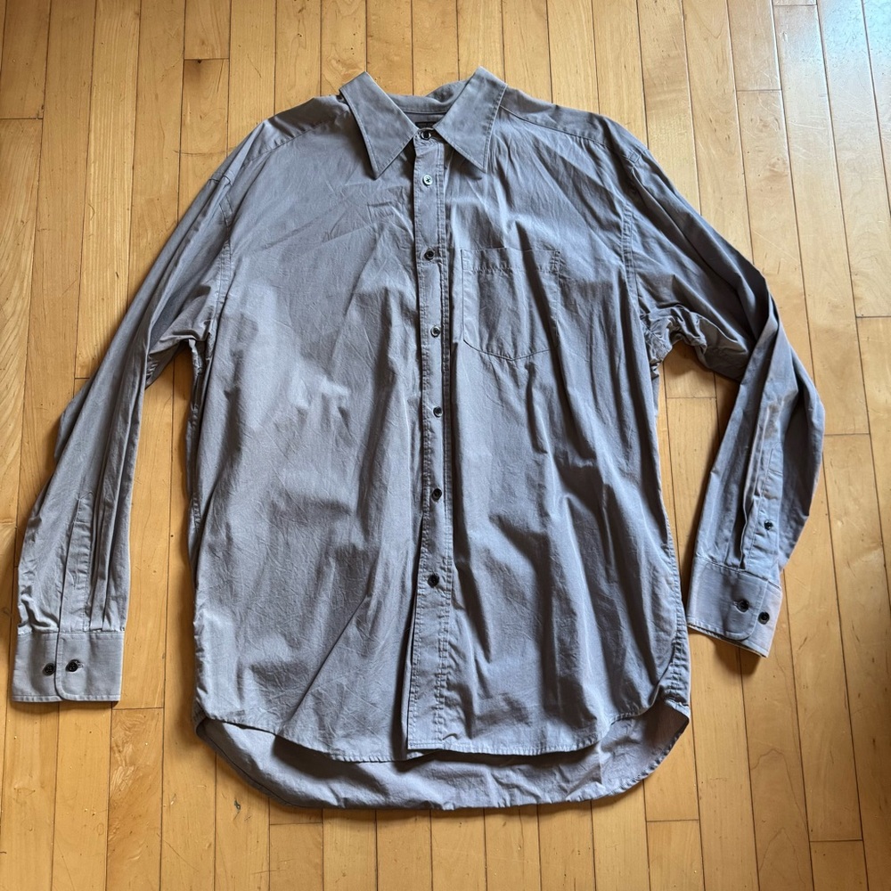 Banana Republic men’s casual button up work dress shirt large purple gray cotton